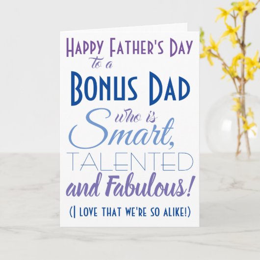 Amusing Father's Day Gift Dad Stepdad カード (黄色い花)