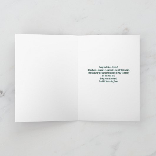 Amusing Gardening Retirement Card カード (内部)