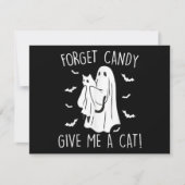 Amusing Halloween Feline Spirit Forget Sweets Hand シーズンカード (正面)