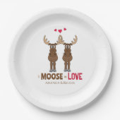 Amusing Wedding Adorable Humor Whimsical Moose Par ペーパープレート (正面)