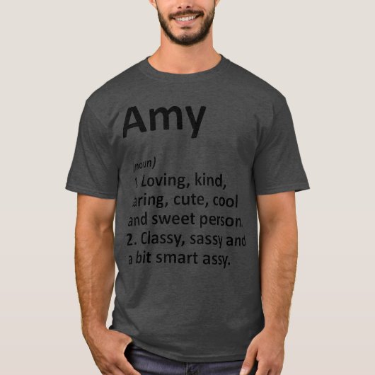AMY Definition Personalized Name Funny Birthday Tシャツ (正面)