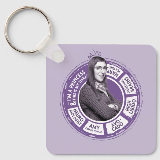 Amy Farrah Fowler情報グラフィック キーホルダー (正面)
