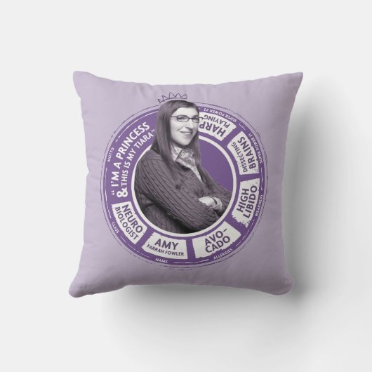 Amy Farrah Fowler情報グラフィック クッション (裏面)