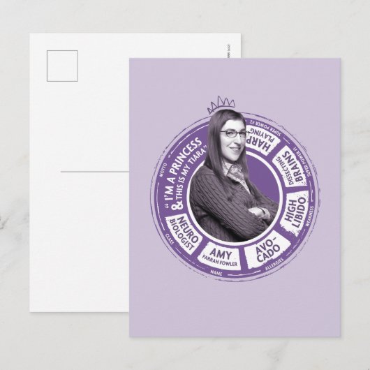 Amy Farrah Fowler情報グラフィック ポストカード (正面/裏面)