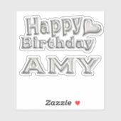 Amy Happy Birthday silver Aufkleber Sticker シール (シート)