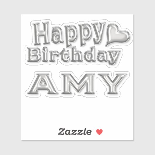 Amy Happy Birthday silver Aufkleber Sticker シール (シート)