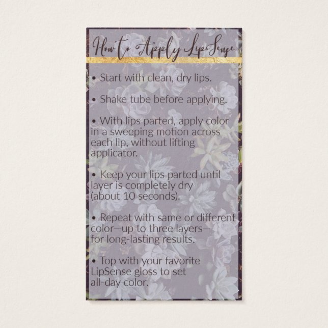 Amy ～LipSenseアプリケーションおよびヒントカード用に予約 (裏面)