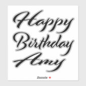 Amy Name Vorname black Sticker Geburtstag シール (シート)