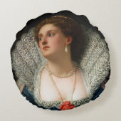 Amy Robsart by William Frederick Yeames ラウンドクッション (裏面)