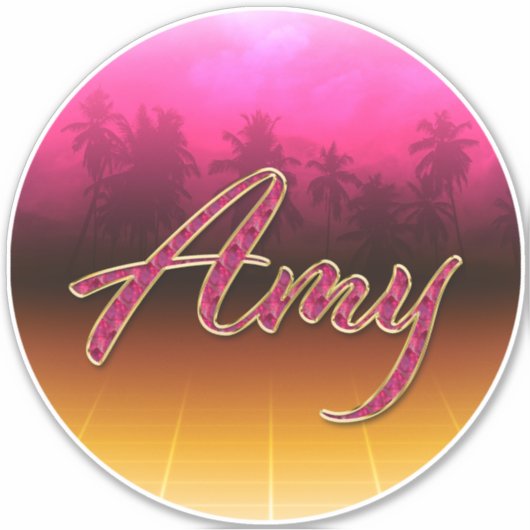 Amy Vorname Name golden pink Aufkleber Sticker シール (正面)