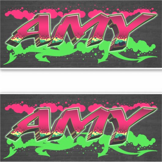 Amy Vorname Name Graffiti Aufkleber Sticker シール (正面)