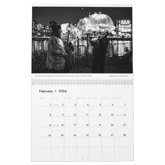 Amy's 2021モノクロフォトカレンダー カレンダー (2月 2026)