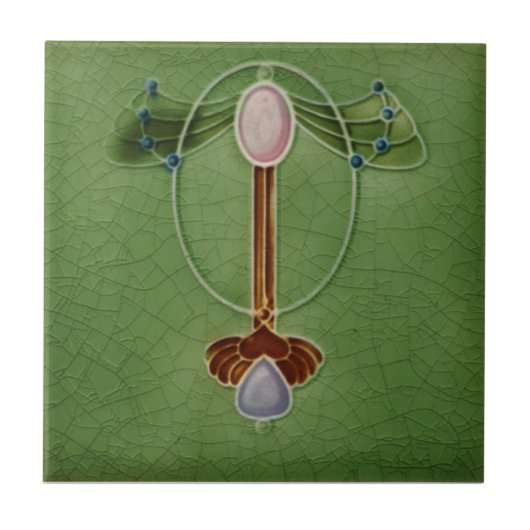 AN004アールヌーボーの再生のアンティークのタイル タイル (正面)