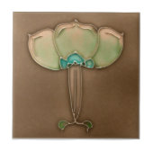 AN006アールヌーボーの再生のアンティークのタイル タイル (正面)