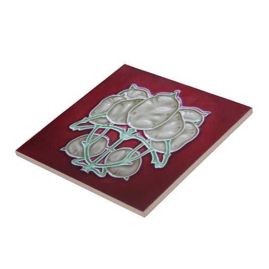 AN011アールヌーボーの再生のアンティークのタイル タイル (側面)