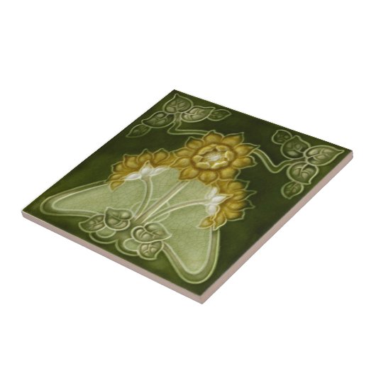 AN013アールヌーボーの再生のアンティークのタイル タイル (側面)