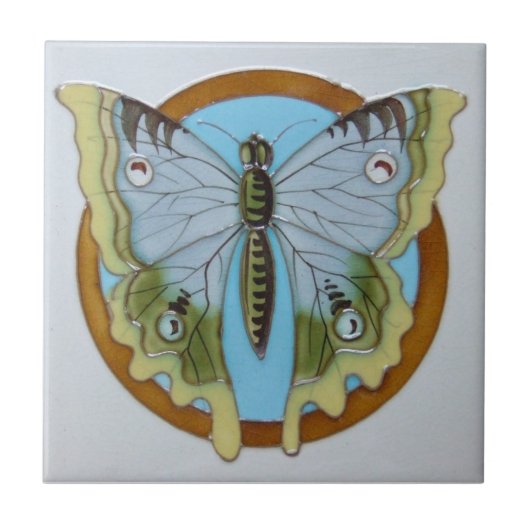 AN016アールヌーボーの再生のアンティークのタイル タイル (正面)