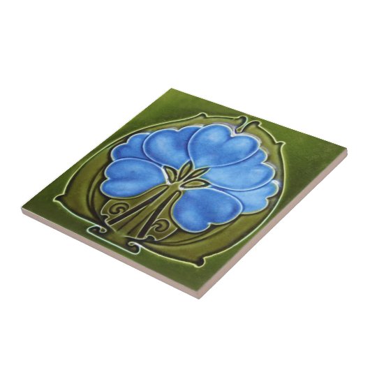 AN019アールヌーボーの再生のアンティークのタイル タイル (側面)