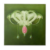 AN028アールヌーボーの再生のアンティークのタイル タイル (正面)