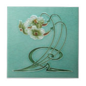 AN033アールヌーボーの再生のアンティークのタイル タイル (正面)