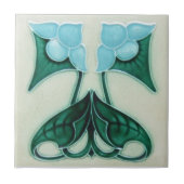 AN036アールヌーボーの再生のアンティークのタイル タイル (正面)