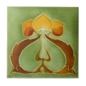 AN040アールヌーボーの再生のアンティークのタイル タイル (正面)