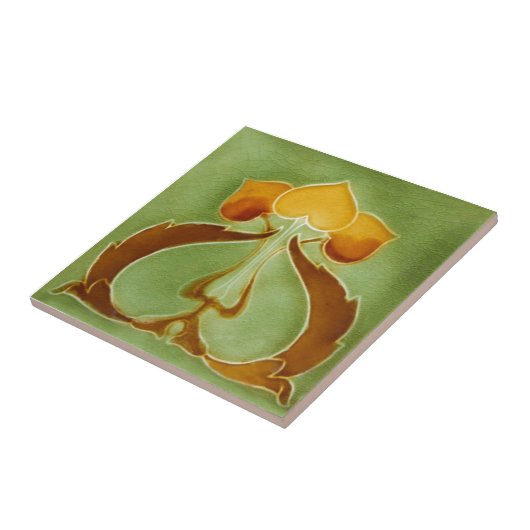 AN040アールヌーボーの再生のアンティークのタイル タイル (側面)