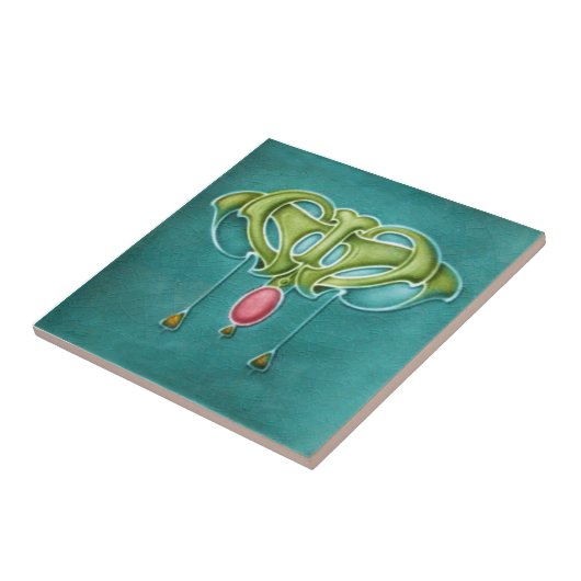 AN041アールヌーボーの再生のアンティークのタイル タイル (側面)