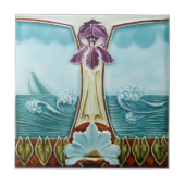 AN051アールヌーボーの再生のアンティークのタイル タイル (正面)