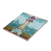 AN051アールヌーボーの再生のアンティークのタイル タイル (側面)