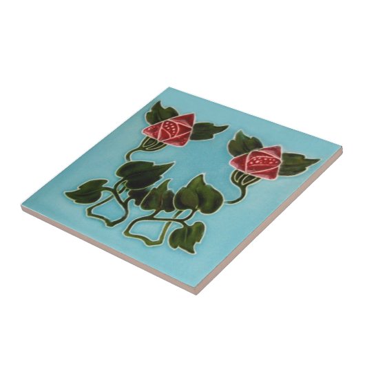 AN052アールヌーボーの再生のアンティークのタイル タイル (側面)