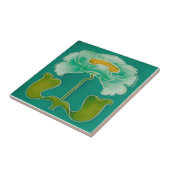 AN054アールヌーボーの再生のアンティークのタイル タイル (側面)