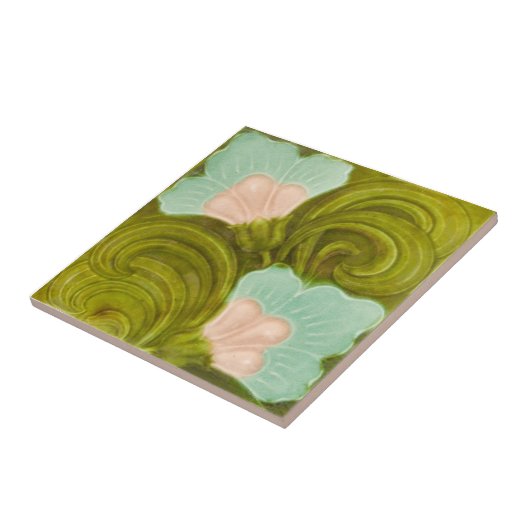 AN057アールヌーボーの再生のアンティークのタイル タイル (側面)