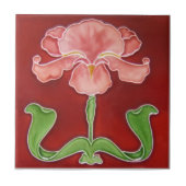 AN059アールヌーボーの再生のアンティークのタイル タイル (正面)