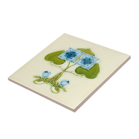 AN060アールヌーボーの再生のアンティークのタイル タイル (側面)