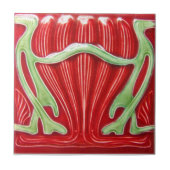 AN068アールヌーボーの再生のアンティークのタイル タイル (正面)