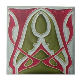 AN071アールヌーボーの再生のアンティークのタイル タイル (正面)