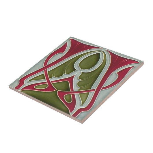 AN071アールヌーボーの再生のアンティークのタイル タイル (側面)