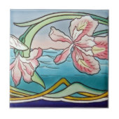 AN076アールヌーボーの再生のアンティークのタイル タイル (正面)