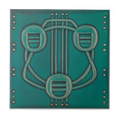 AN077アールヌーボーの再生のアンティークのタイル タイル (正面)