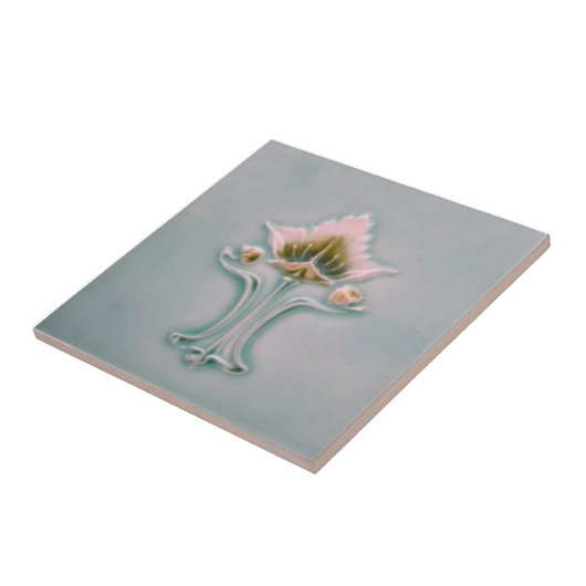 AN079アールヌーボーの再生のアンティークのタイル タイル (側面)