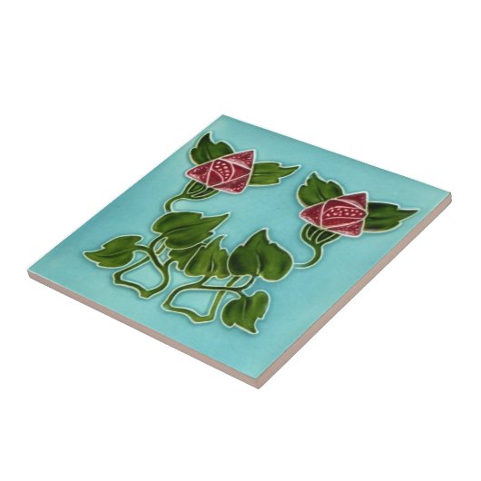 AN080アールヌーボーの再生のアンティークのタイル タイル (側面)