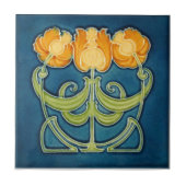 AN081アールヌーボーの再生のアンティークのタイル タイル (正面)