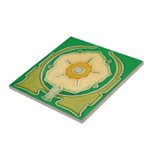 AN088アールヌーボーの再生のアンティークのタイル タイル (側面)