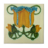 AN092アールヌーボーの再生のアンティークのタイル タイル (正面)