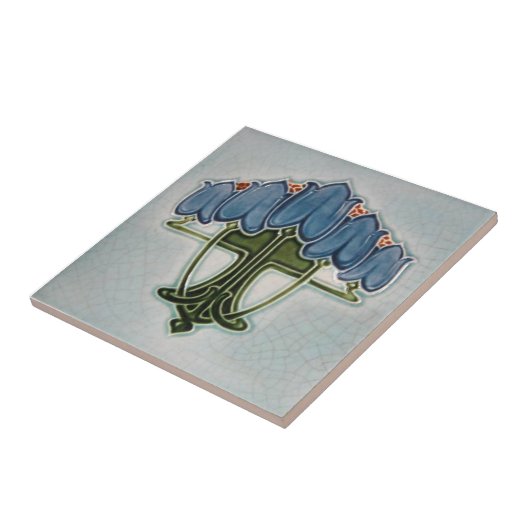 AN097アールヌーボーの再生のアンティークのタイル タイル (側面)