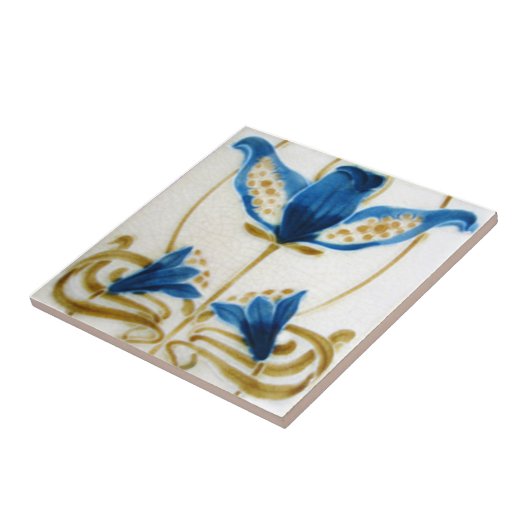 AN114アールヌーボーの再生のアンティークのタイル タイル (側面)