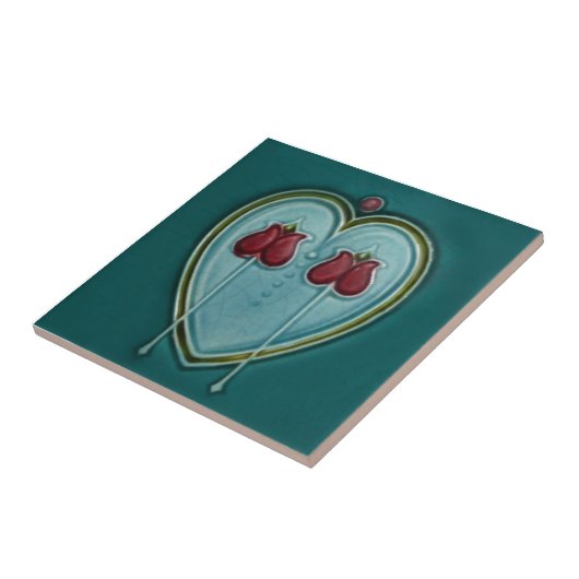 AN116アールヌーボーの再生のアンティークのタイル タイル (側面)