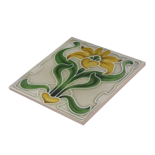 AN117アールヌーボーの再生のアンティークのタイル タイル (側面)