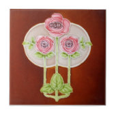 AN121アールヌーボーの再生のアンティークのタイル タイル (正面)